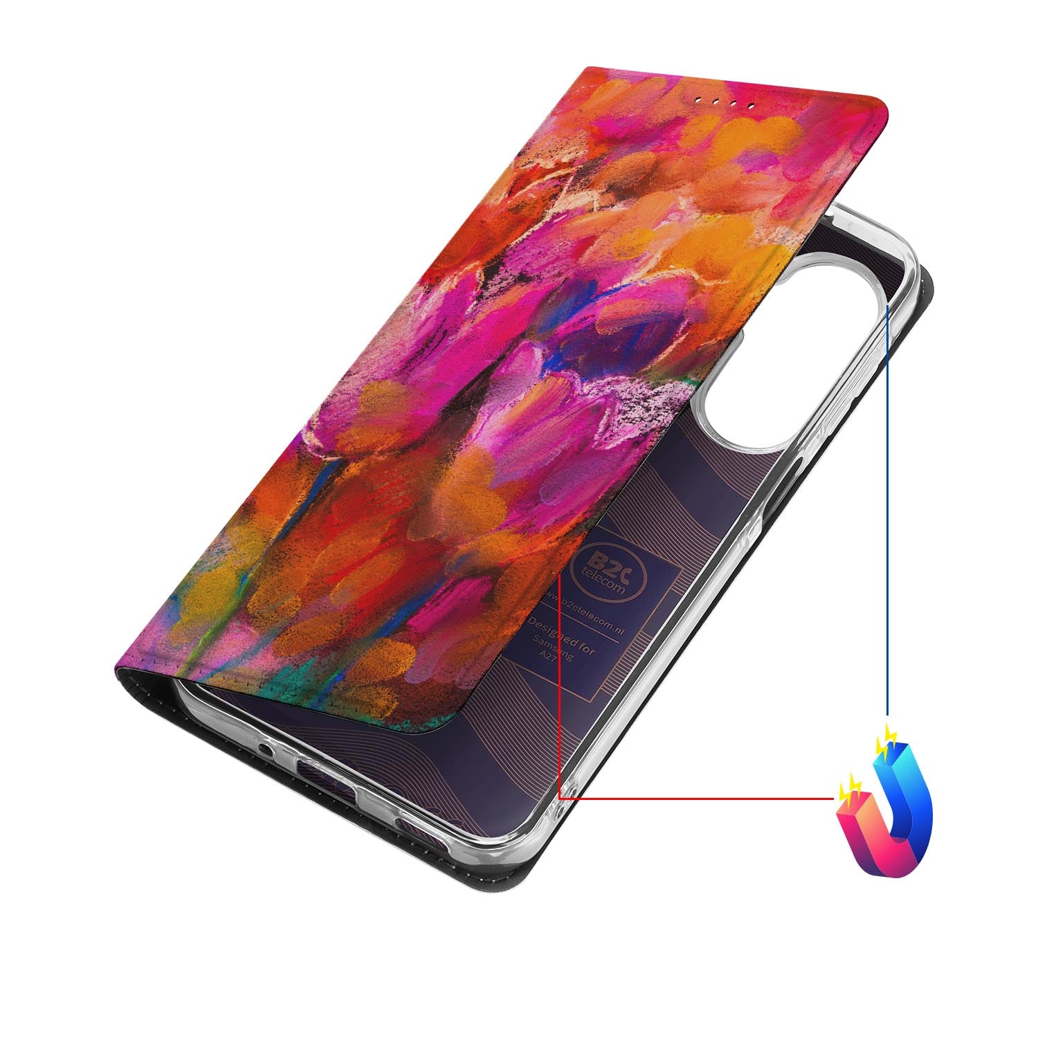 Samsung Galaxy A27 bookcase Tulips met kunstleren klep