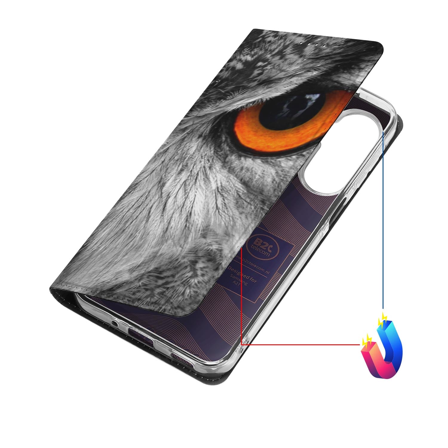 Samsung Galaxy A27 bookcase Uil met kunstleren klep