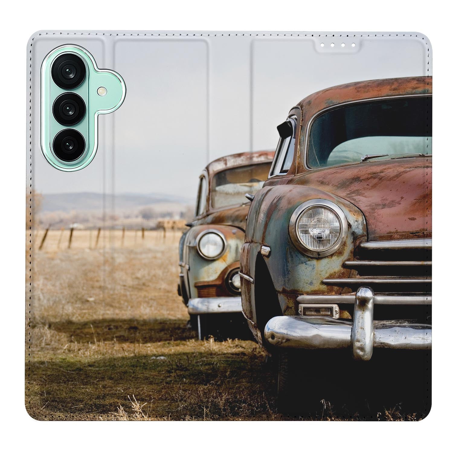 Samsung Galaxy A27 boekhoesje Vintage Auto met pasjesvak