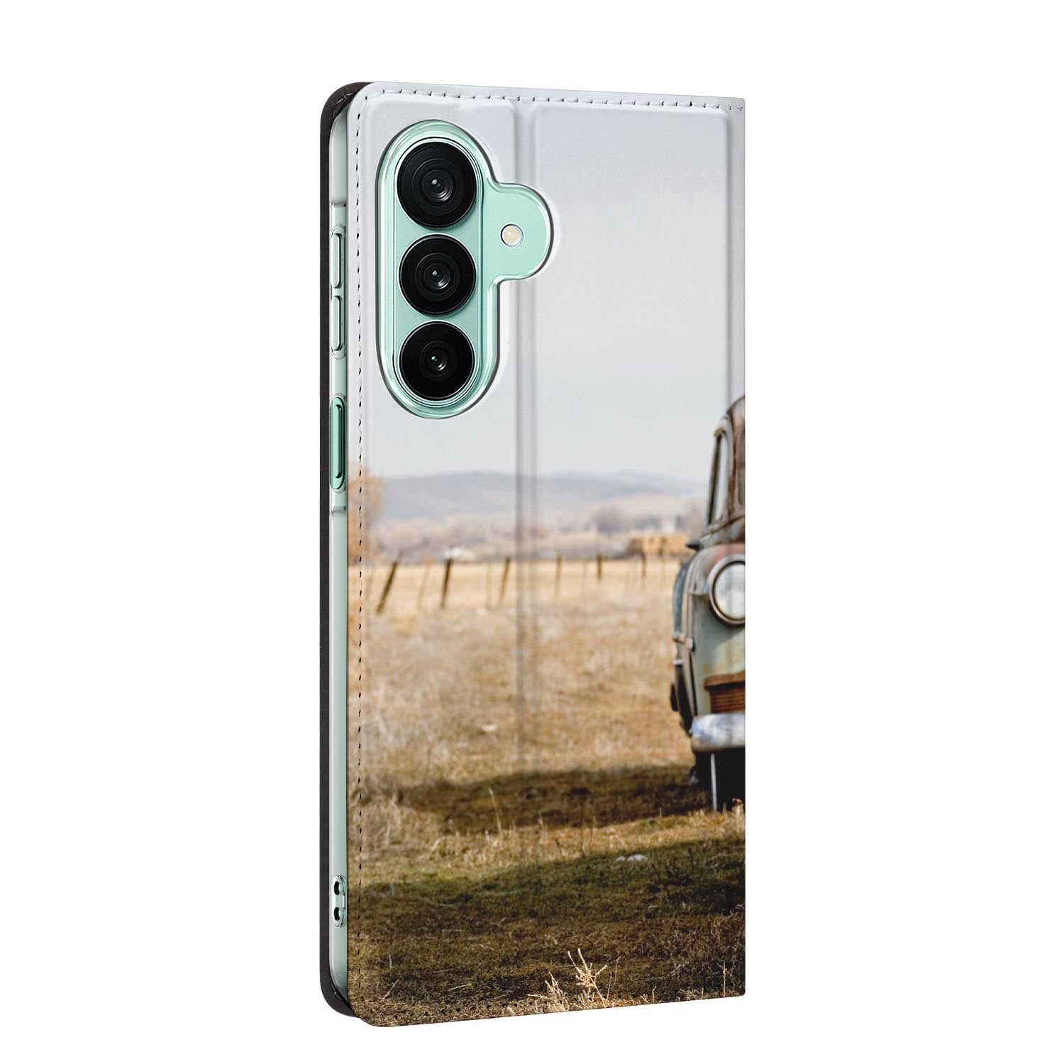 Samsung Galaxy A27 standcase Vintage Auto, bescherming voor- en achterkant