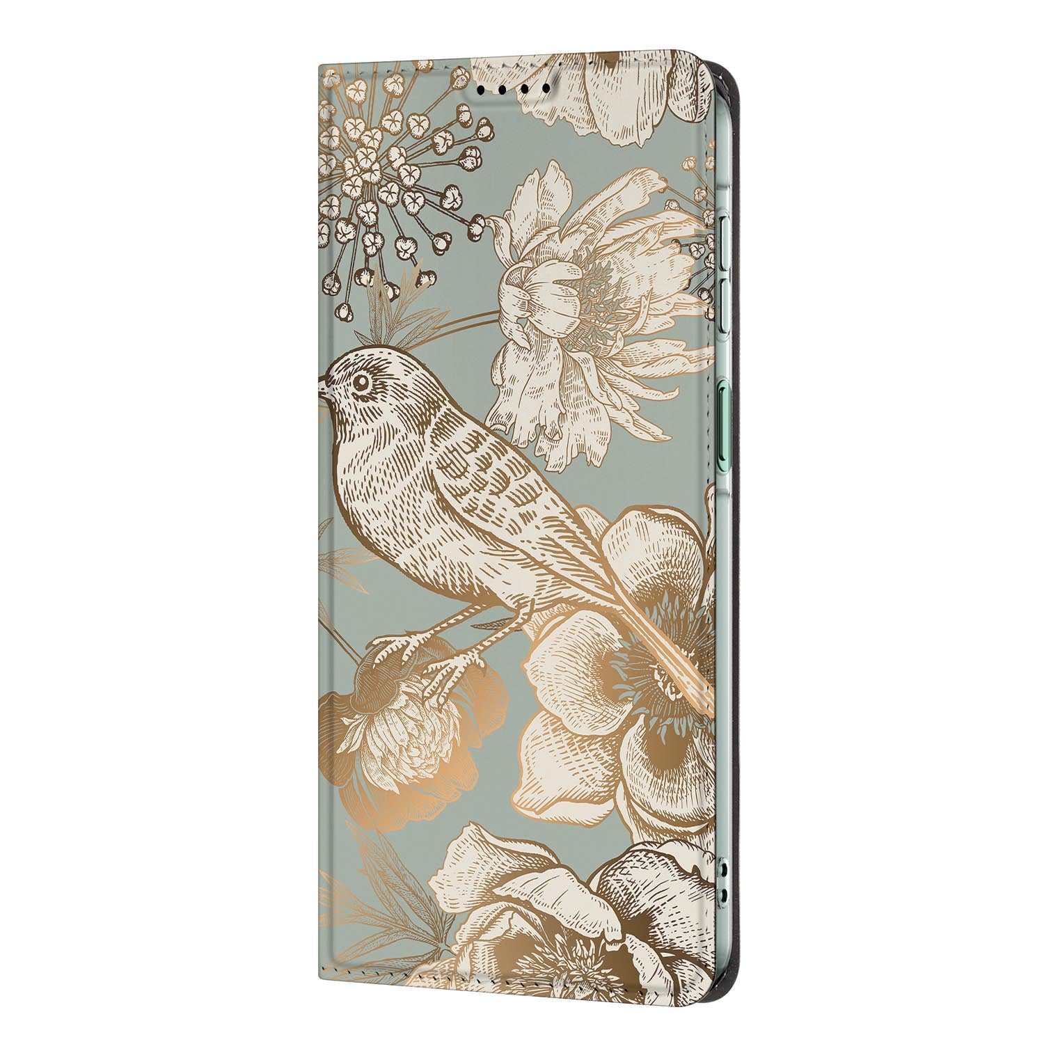 Samsung Galaxy A27 standcase Vintage Bird Flowers met uitklapbare standaard