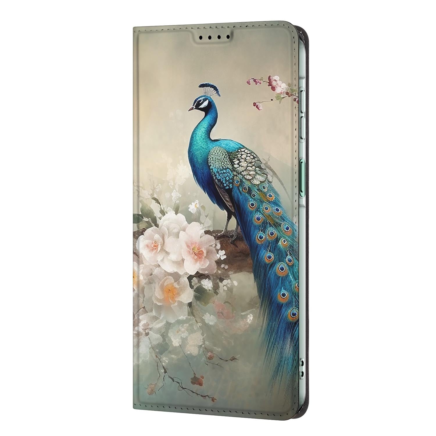 Samsung Galaxy A27 standcase Vintage Pauwen met uitklapbare standaard