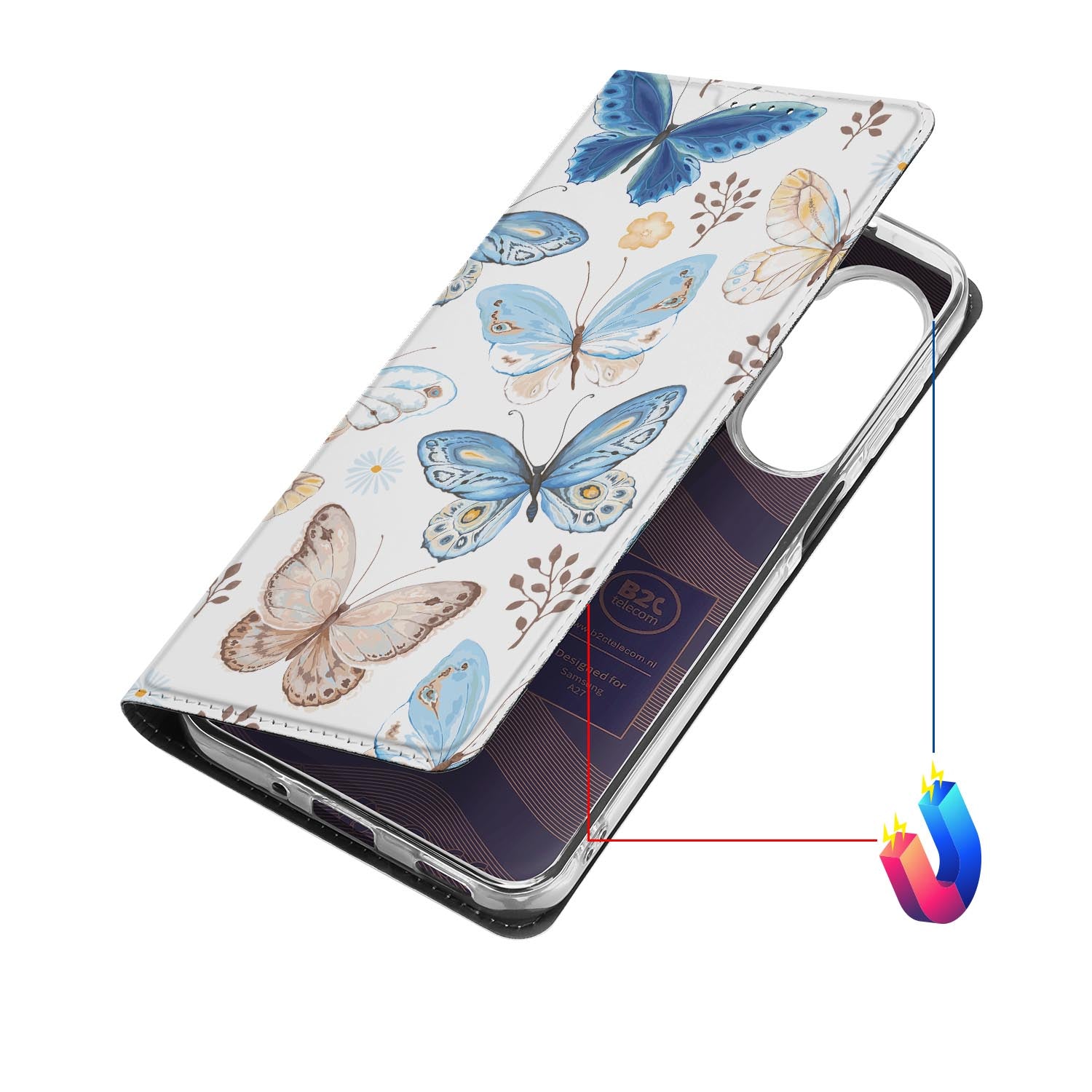 Samsung Galaxy A27 bookcase Vlinder met kunstleren klep
