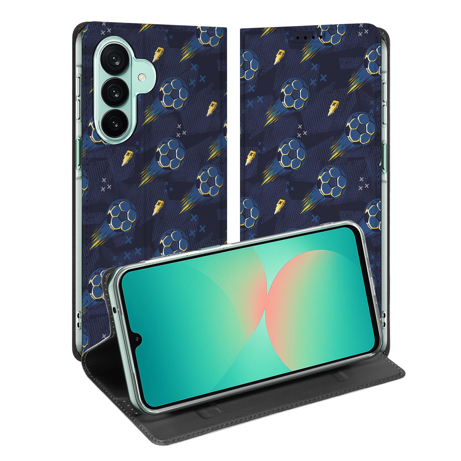 Samsung Galaxy A27 standcase met Voetbal-print