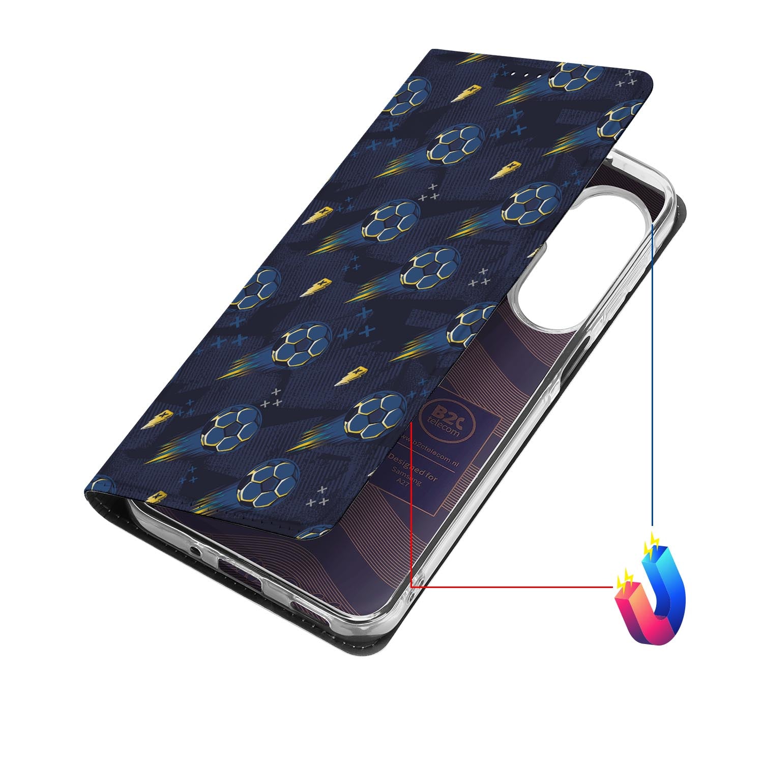 Samsung Galaxy A27 bookcase Voetbal met kunstleren klep