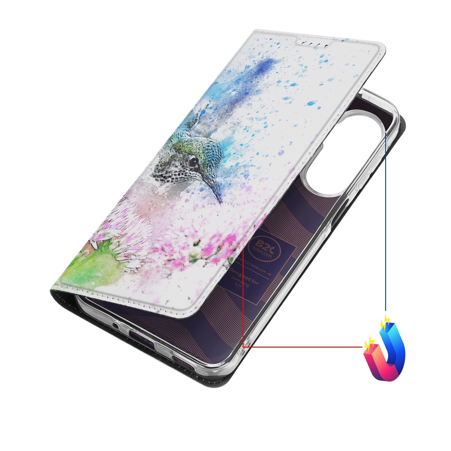 Samsung Galaxy A27 bookcase Vogel met kunstleren klep