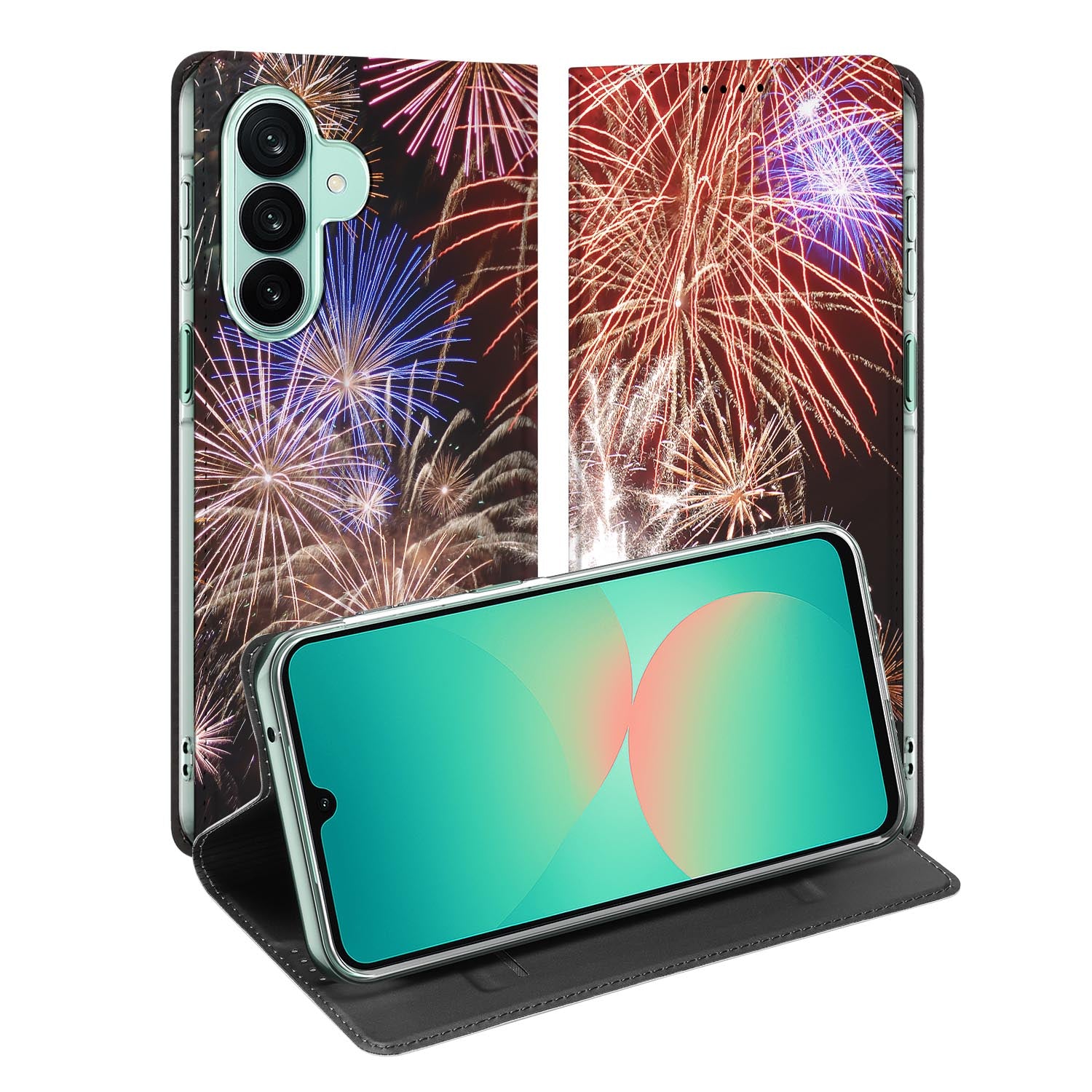 Samsung Galaxy A27 standcase met Vuurwerk-print