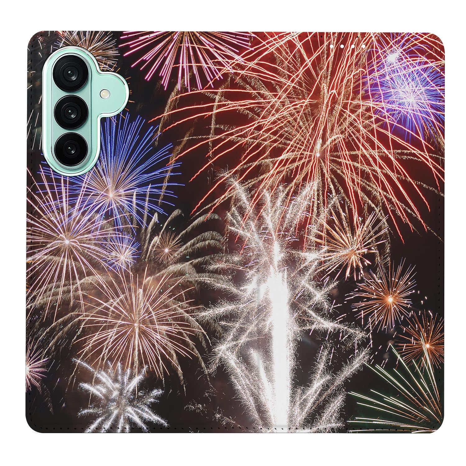 Samsung Galaxy A27 boekhoesje Vuurwerk met pasjesvak