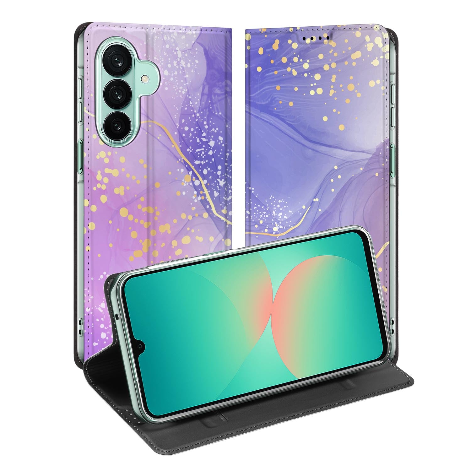 Samsung Galaxy A27 standcase met Watercolor Paars-print