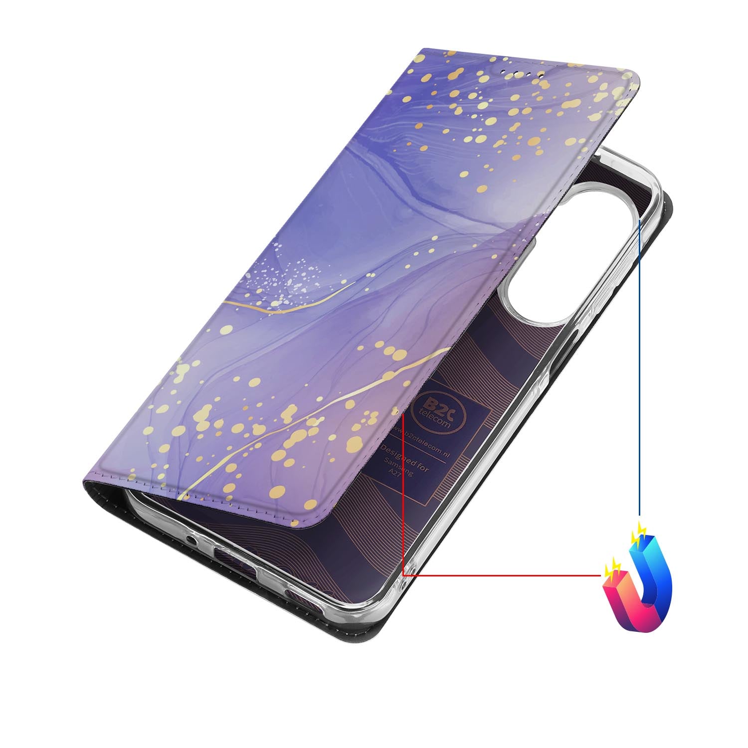 Samsung Galaxy A27 bookcase Watercolor Paars met kunstleren klep
