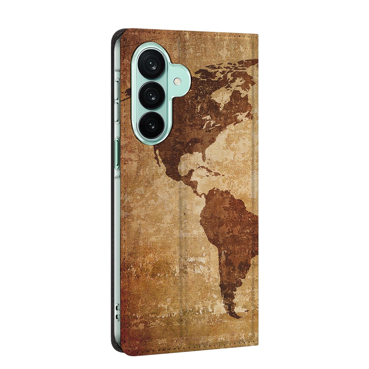 Samsung Galaxy A27 standcase Wereldkaart, bescherming voor- en achterkant