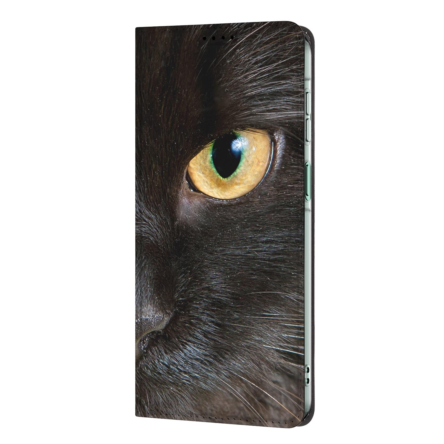 Samsung Galaxy A27 standcase Zwarte Kat met uitklapbare standaard