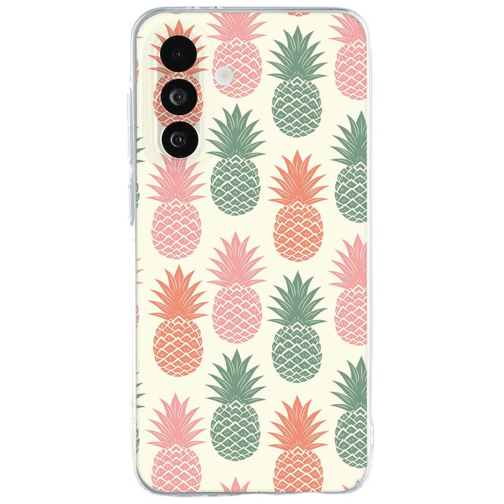 Softcase voor Samsung Galaxy A27 met ananasprint in roze, groen en beige pasteltinten