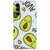 Samsung Galaxy A27 back cover Avocado Singing met zingende avocado-illustratie in groen en wit