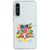 Samsung Galaxy A27 TPU hoesje Cat Color met kleurrijke kat op transparante achtergrond