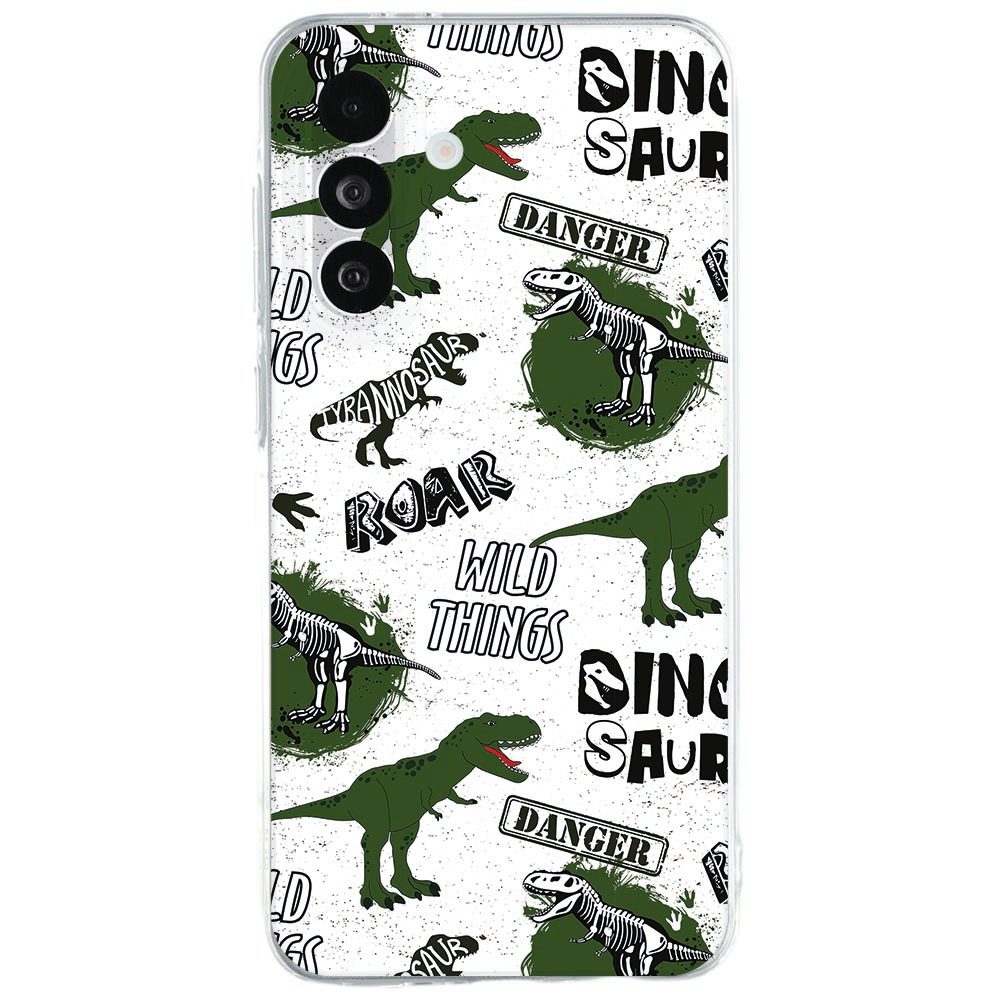 Groen softcase hoesje met vriendelijke dinosaurus voor de Samsung Galaxy A27