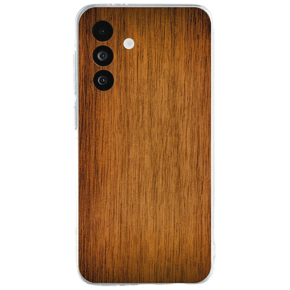 Samsung Galaxy A27 back cover met donkerbruine houtnerfprint