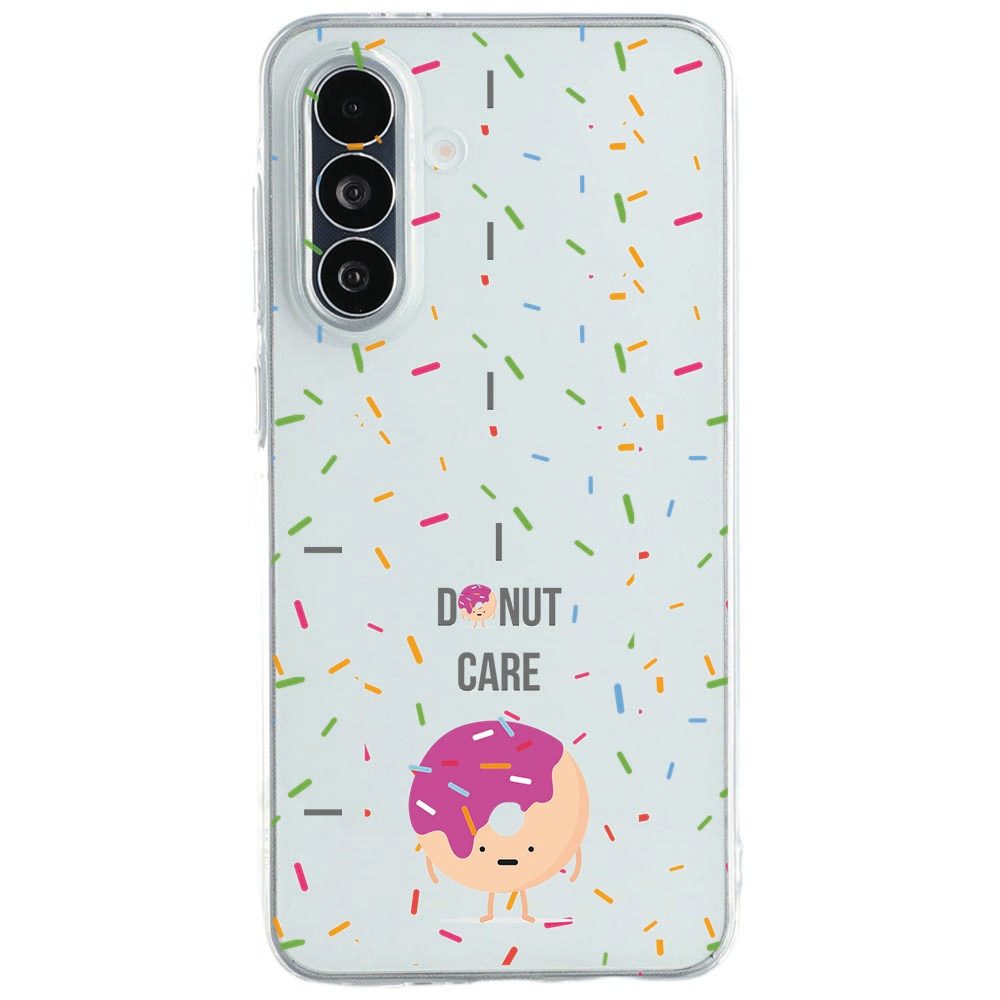 Samsung Galaxy A27 TPU hoesje met print van een roze geglazuurde donut met spikkels