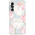 Samsung Galaxy A27 siliconen hoesje Lovely Flowers met roze bloemen op lichte achtergrond