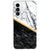 Samsung Galaxy A27 TPU hoesje Marble White Black met wit-zwart marmerprint en gouden aders
