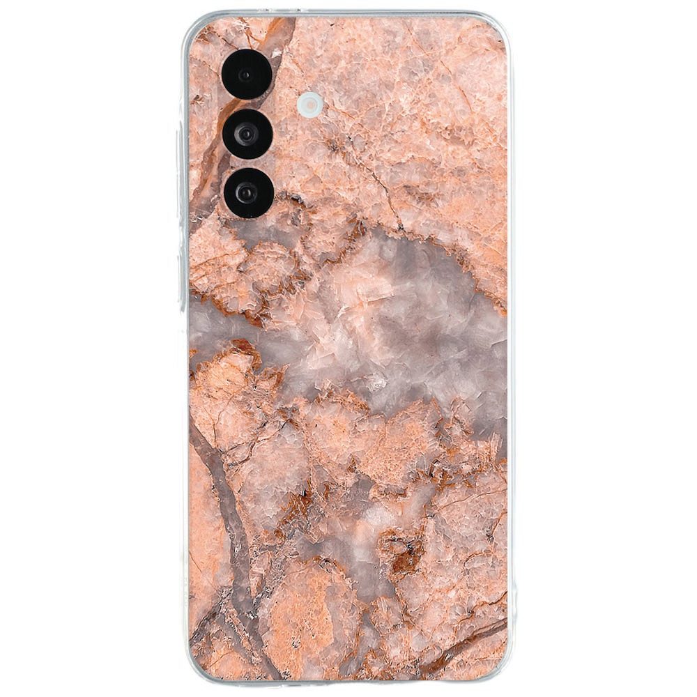 Samsung Galaxy A27 TPU hoesje met oranje marmerprint over de hele achterzijde
