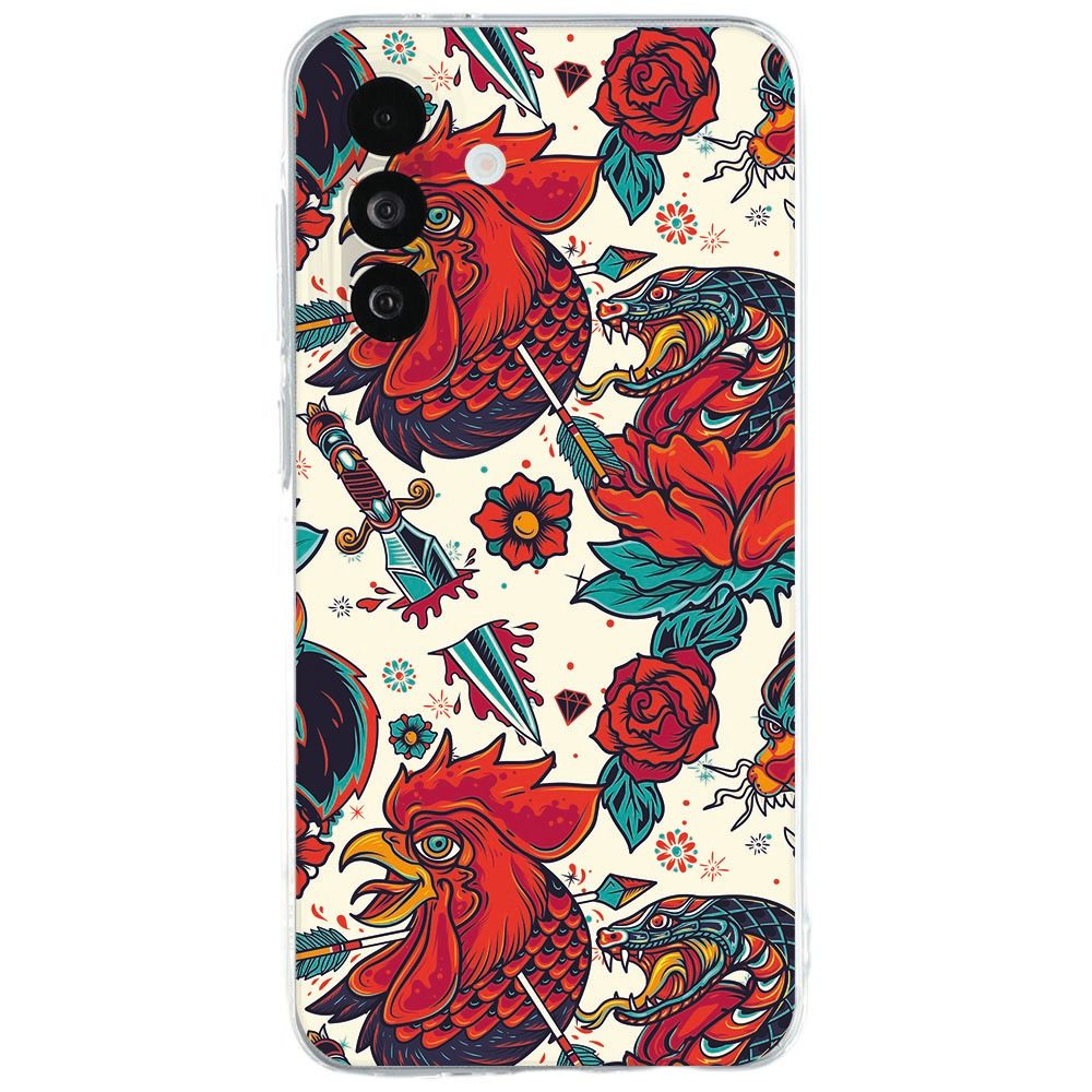 Samsung Galaxy A27 TPU hoesje met kleurrijke retro Old Skool-print
