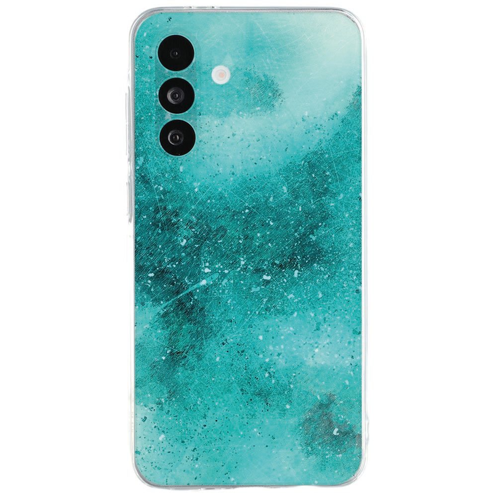 Samsung Galaxy A27 siliconen hoesje met blauwe aquarel-penseelstreken Painting Blue