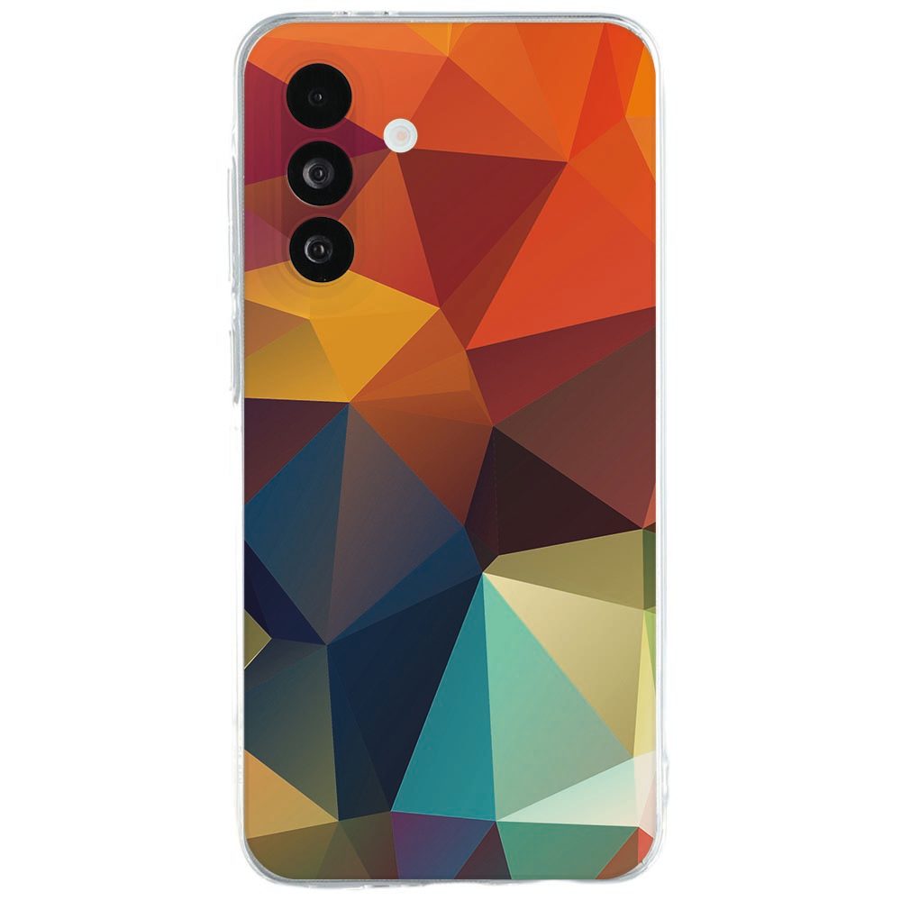 Samsung Galaxy A27 softcase hoesje Polygon Color met veelkleurig driehoekenpatroon