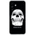 Samsung Galaxy A27 softcase Skull Eyes met witte schedelprint op zwarte achtergrond