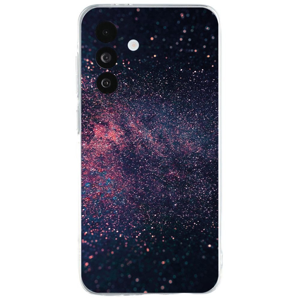 Samsung Galaxy A27 softcase met Stars-design: paars-zwarte sterrenhemel op de achterkant