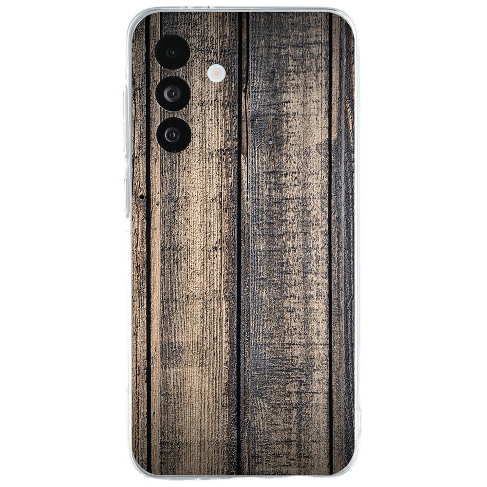 Samsung Galaxy A27 back cover met steigerhoutprint in geel- en bruintinten
