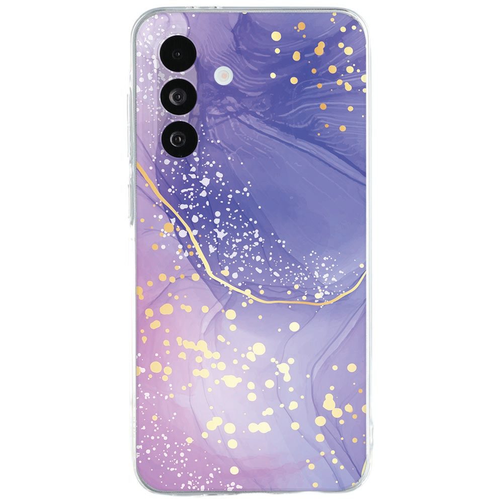 Samsung Galaxy A27 TPU hoesje Watercolor Paars met paarse aquarelprint op de achterzijde