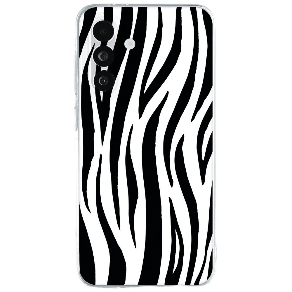 Samsung Galaxy A27 TPU hoesje met zwart-witte zebraprint op de achterkant