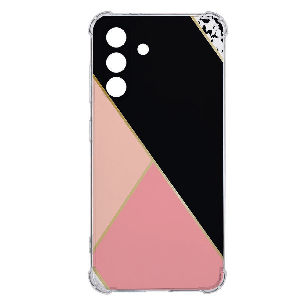 Samsung Galaxy A36 Back Cover - Zwart Roze Vormen TPU Antishock