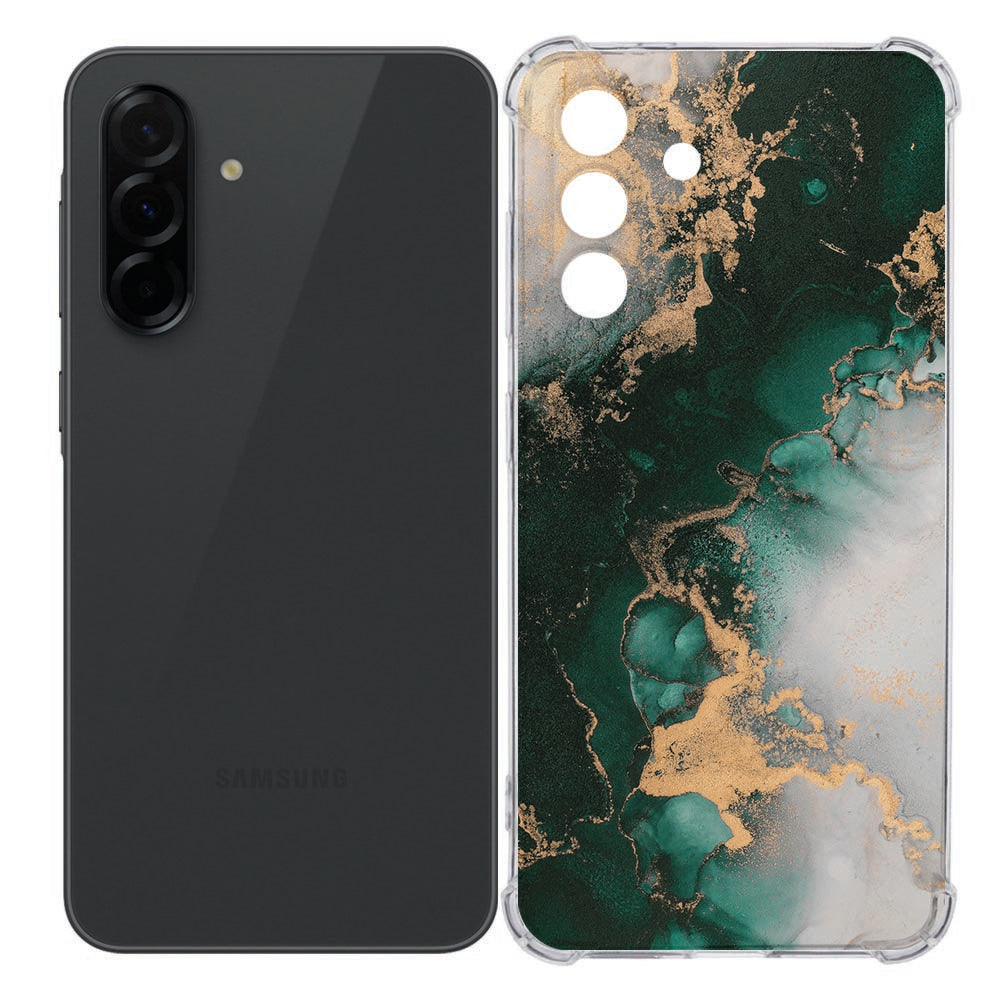 Samsung Galaxy A36 Back Cover - Marmer Groen TPU Antishock