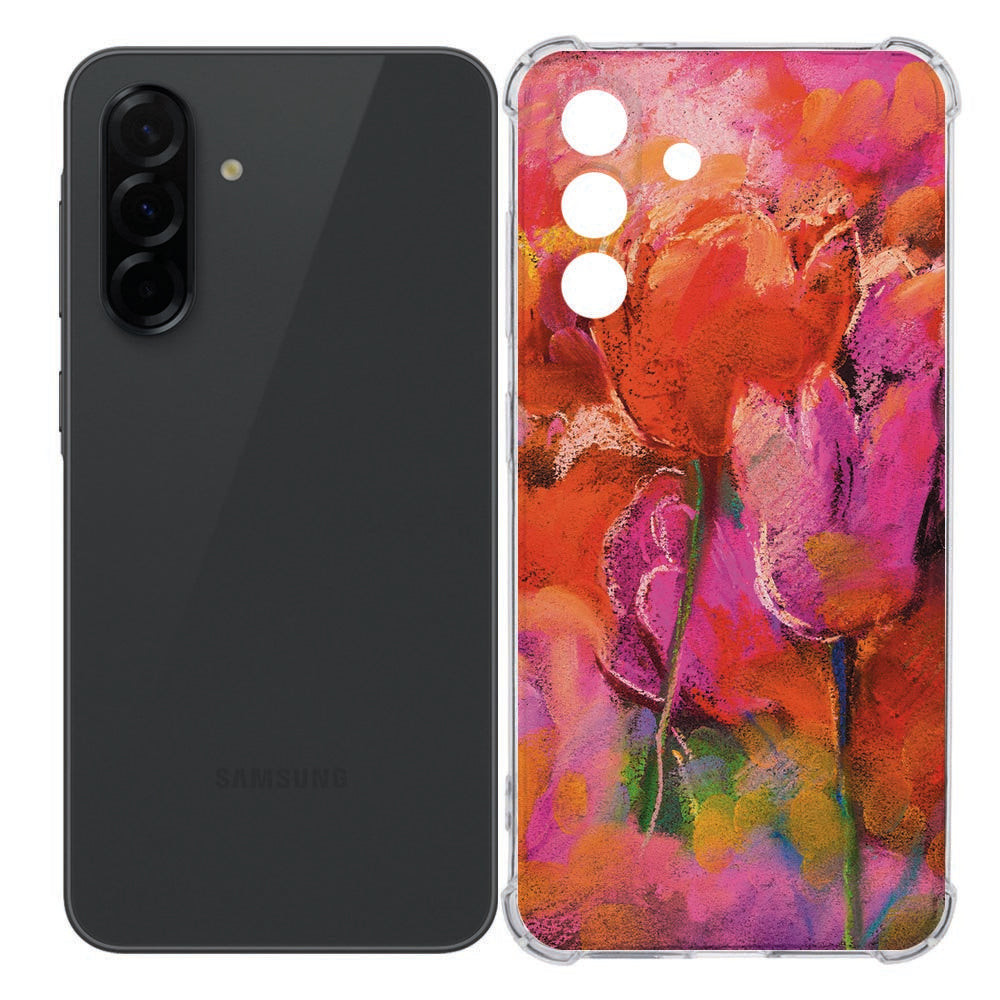 Flexibele back cover Samsung Galaxy A36 - Tulips TPU Schokabsorberend