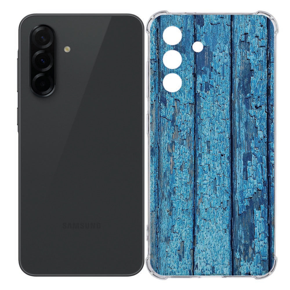 Samsung Galaxy A36 Back Cover - Wood Blue TPU Schokabsorberend