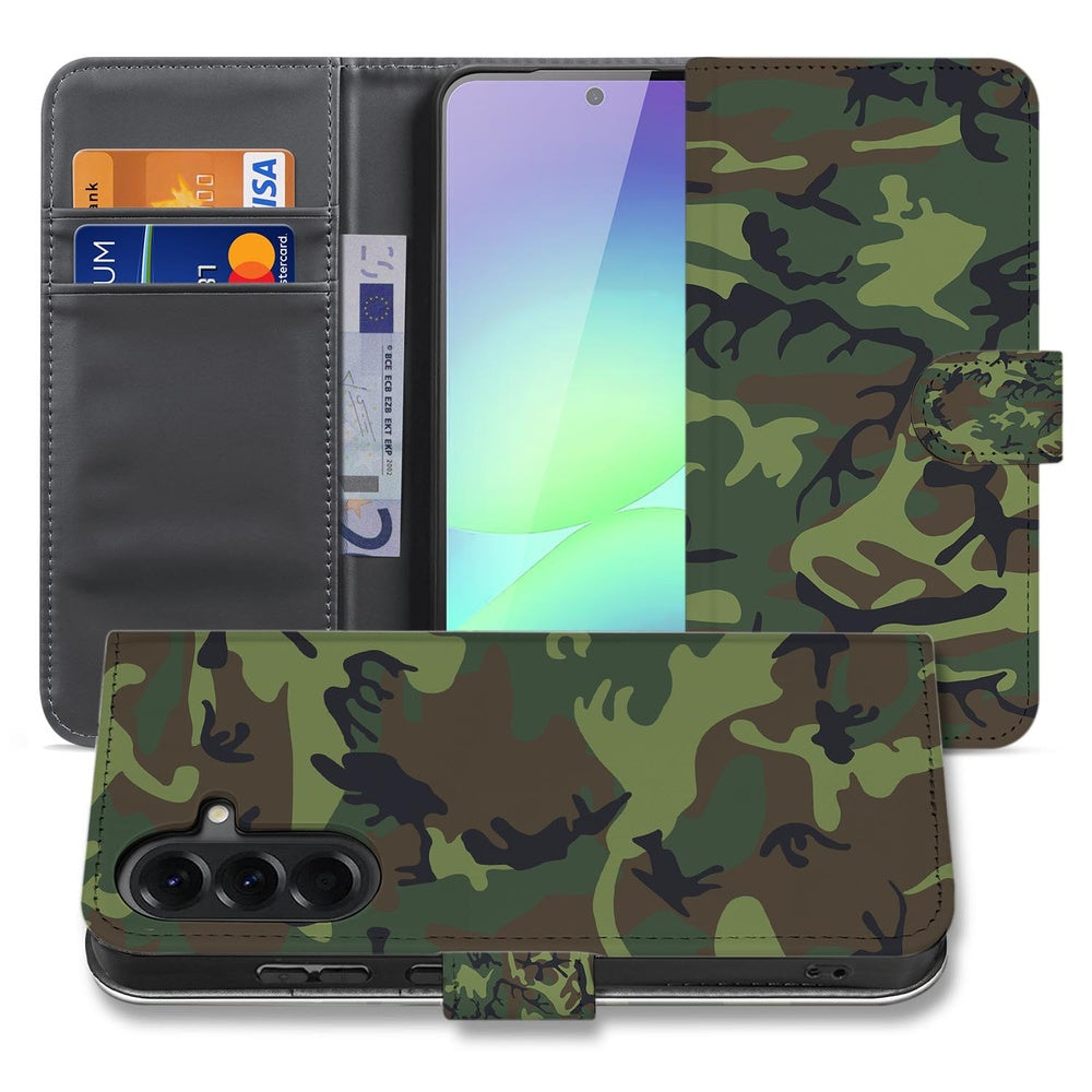 Samsung Galaxy A37 Portemonnee Hoesje Camouflage Leger