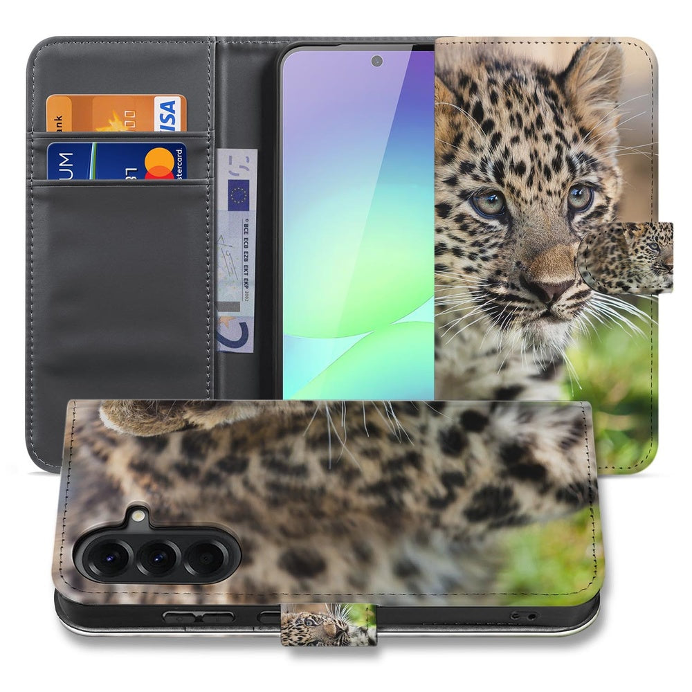 Book Case Samsung Galaxy A37 Hoesje Baby Luipaard