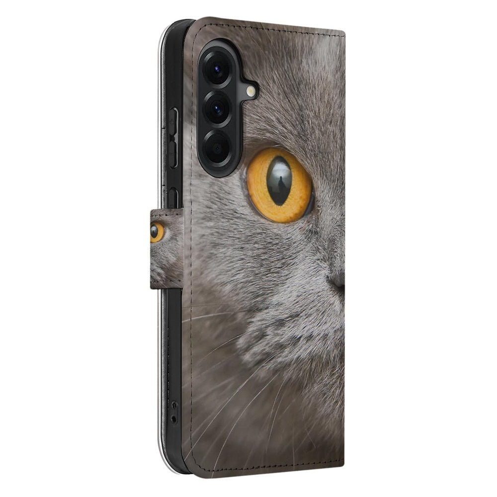 Samsung Galaxy A37 Bookcase Hoesje Britse Korthaar met Pasjeshouder Schuin aanzicht.