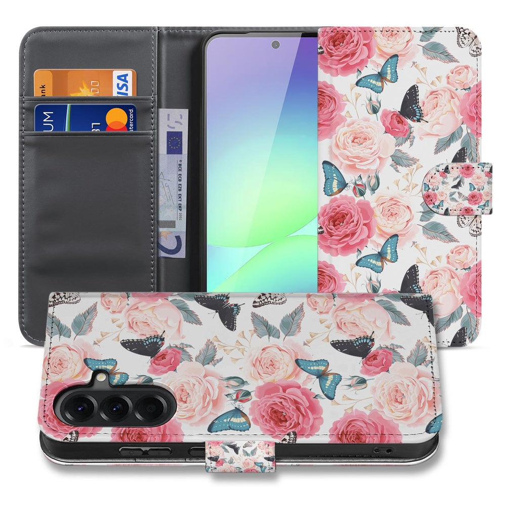 Samsung Galaxy A37 Book Case Hoesje Roze Butterfly