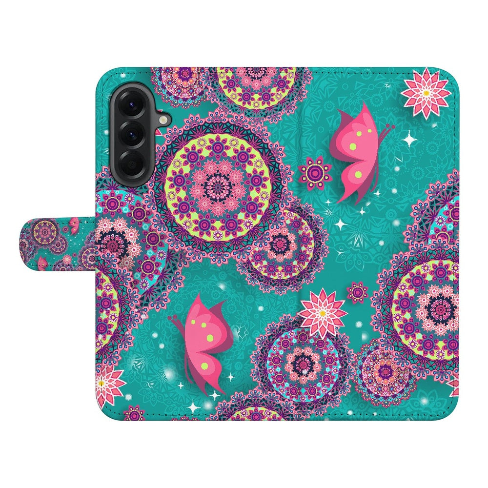 Samsung Galaxy A37 Book Case Hoesje Cirkels en Vlinders