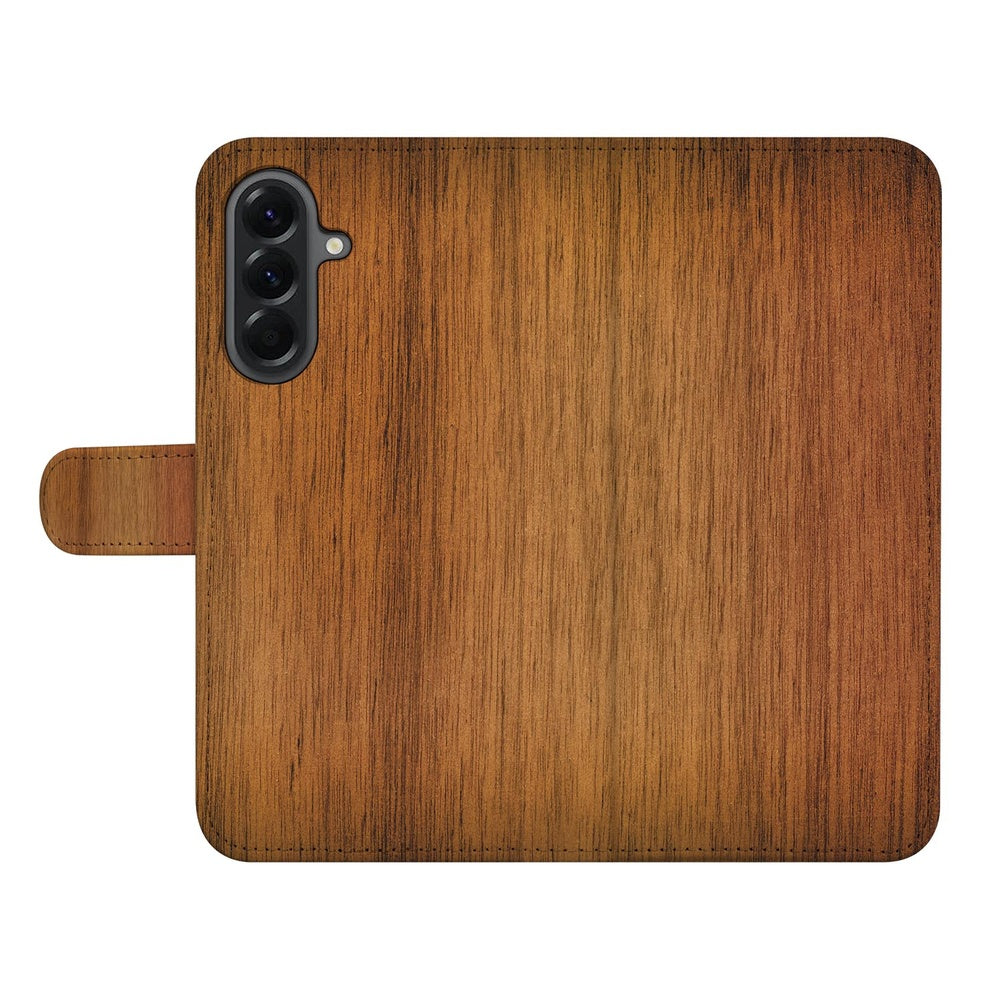Samsung Galaxy A37 Book Case Hoesje Donker Hout