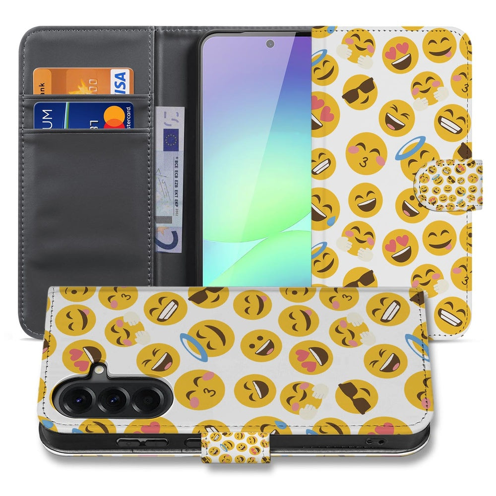 Book Case Hoesje Samsung Galaxy A37 Meerkleurig Emoji