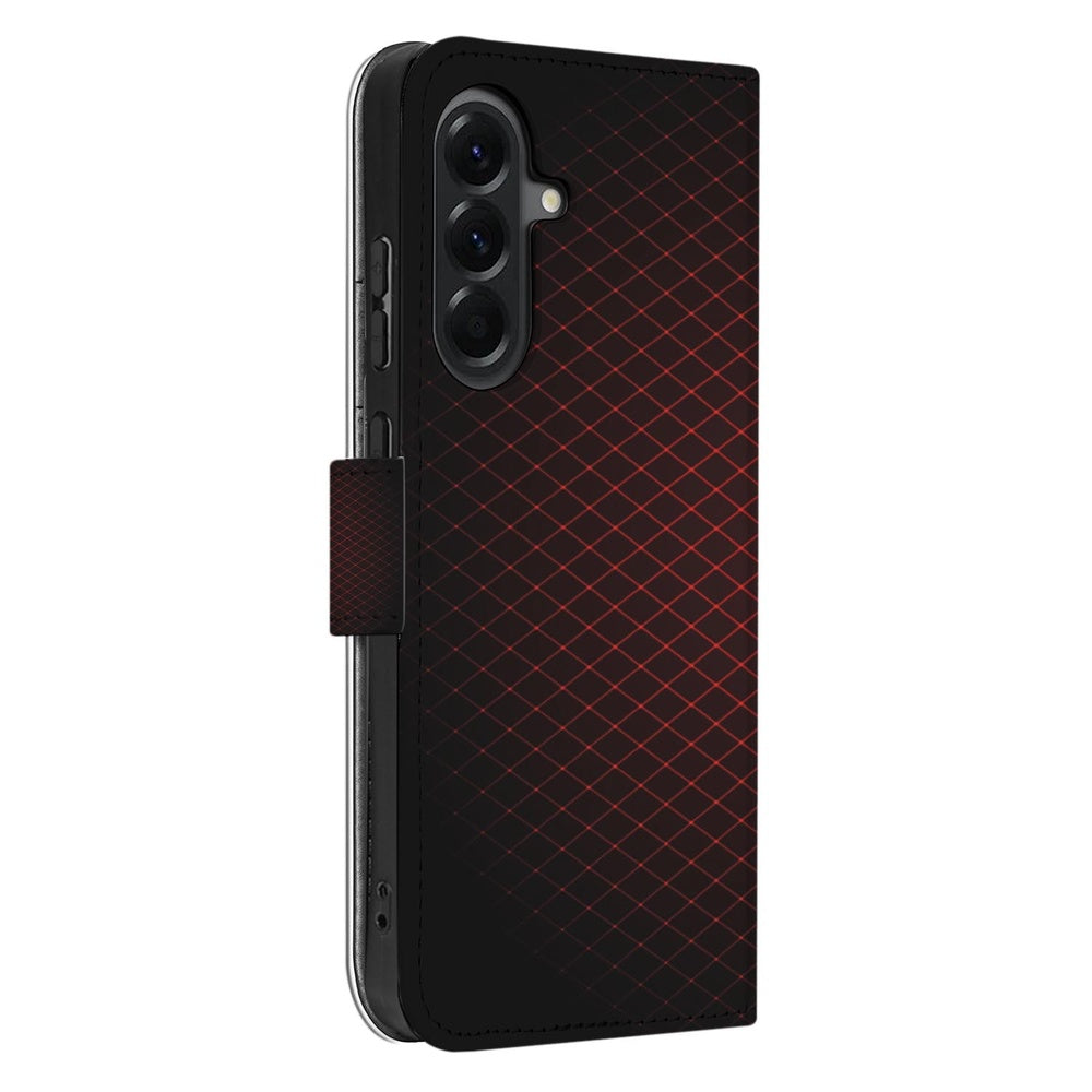 Samsung Galaxy A37 Hoesje Book Case Hoesje Geruit Rood