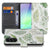 Samsung Galaxy A37 Book Case Bladeren Lichtgroen Wit
