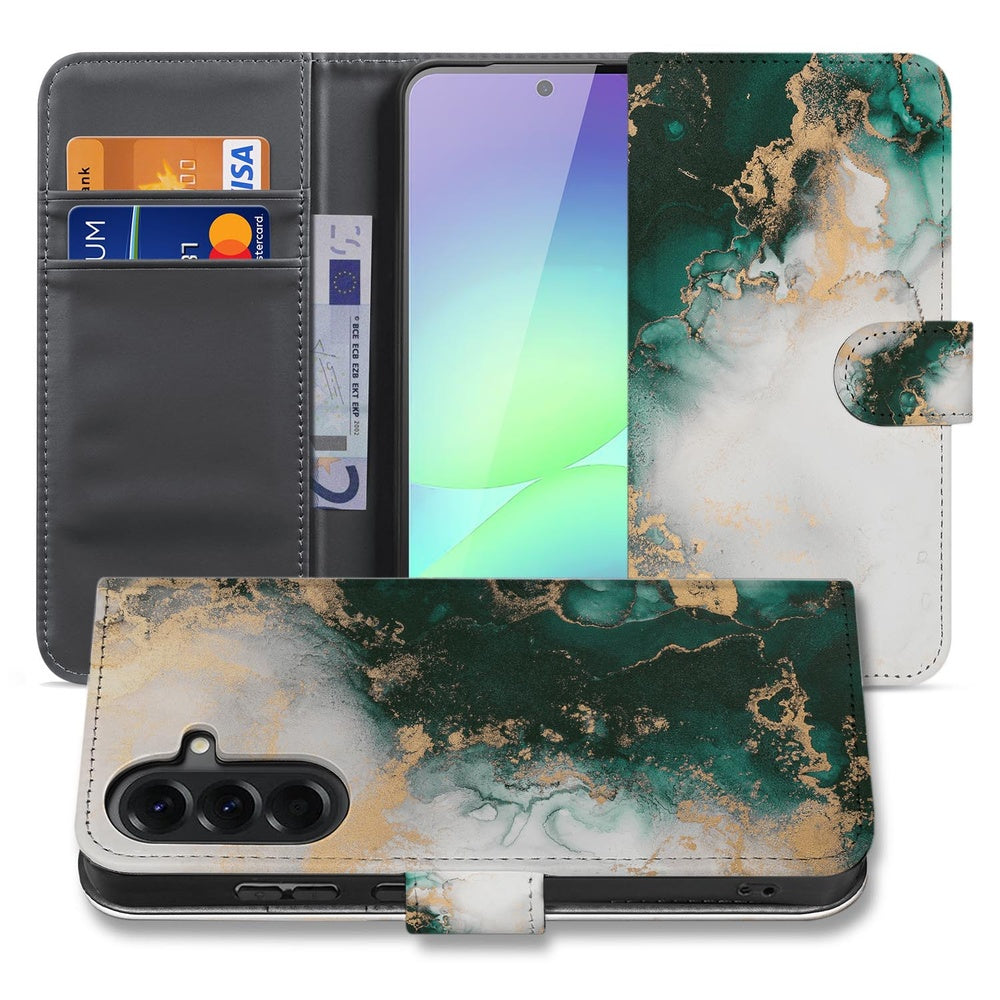 Book Case Samsung Galaxy A37 Marmer Groen