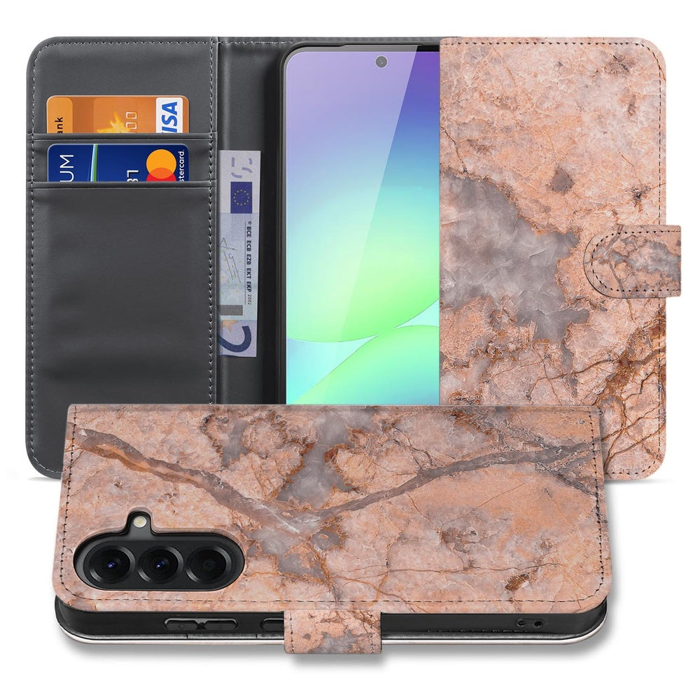 Book Case Hoesje Samsung Galaxy A37 Marmer Oranje