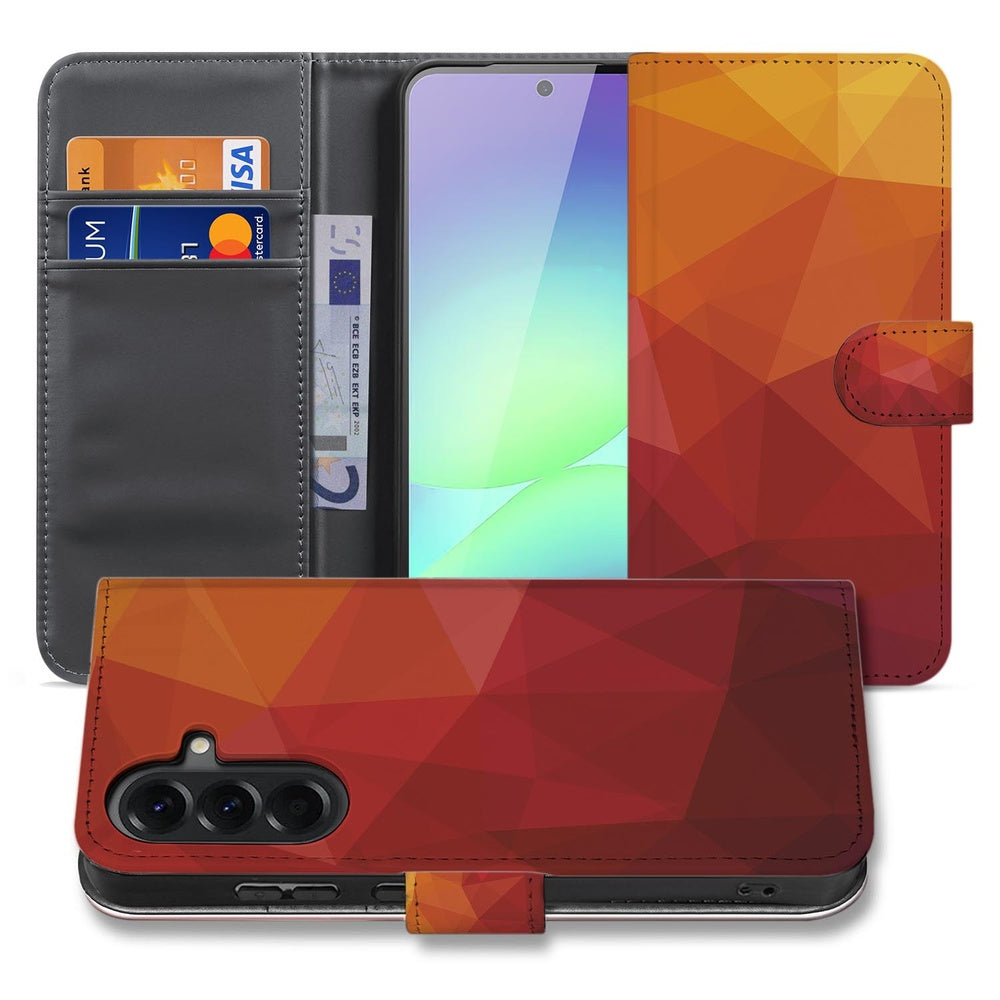 Samsung Galaxy A37 Book Case Polygon Rood
