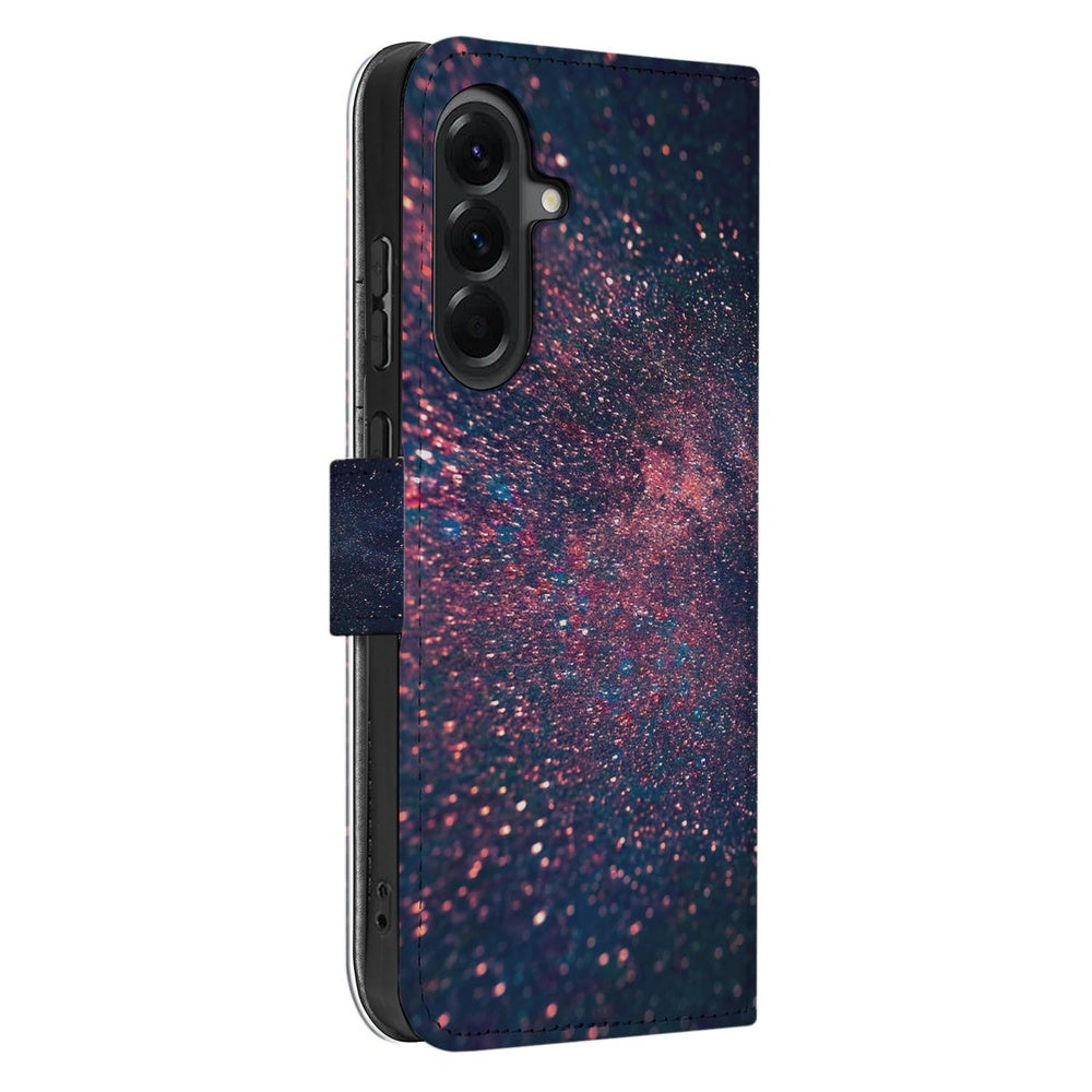 Samsung Galaxy A37 Book Case Paars Blauw Glitter Sterren